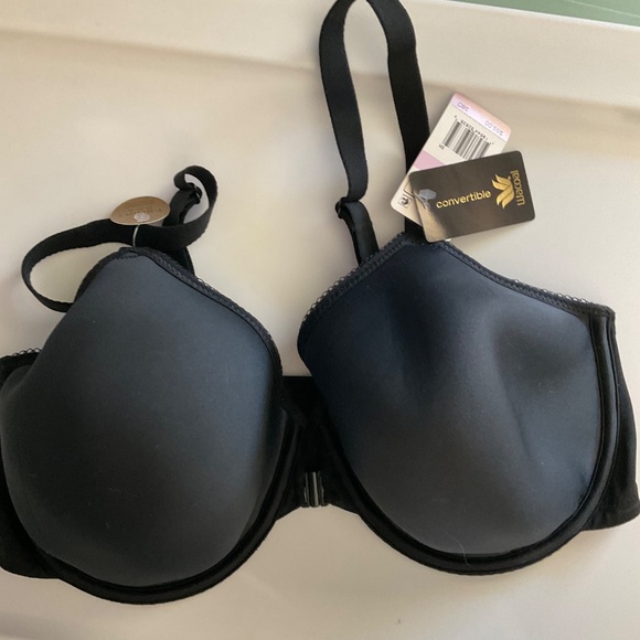 NWT Wacoal black Convertible Bra front closer smooth adjustable straps 38 D - Picture 5 of 12